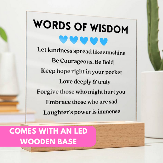[Almost Sold Out] Blue Words of Wisdom - Acrylic Square Plaque