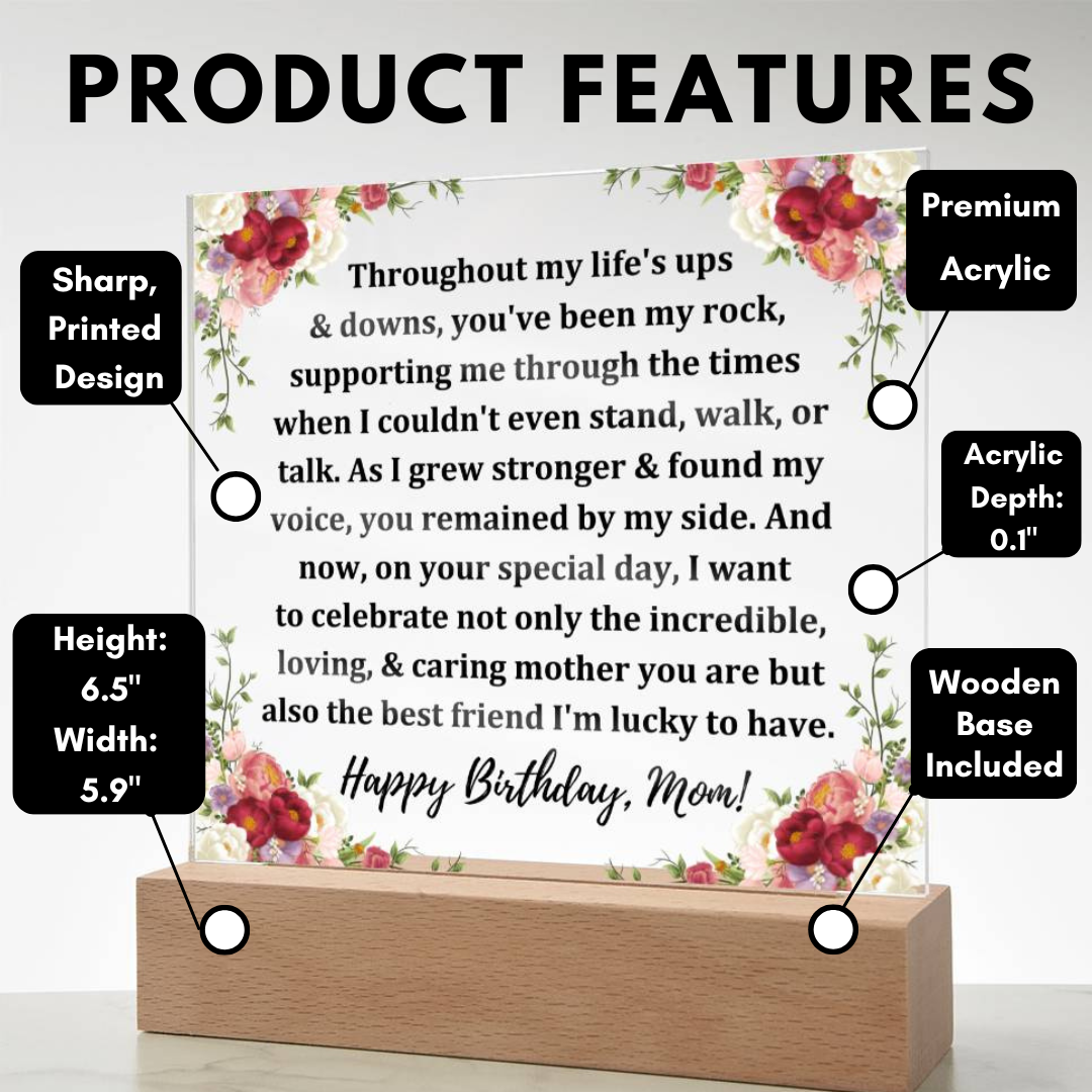 [Almost Sold Out] Happy Birthday Mom - Acrylic Square Plaque
