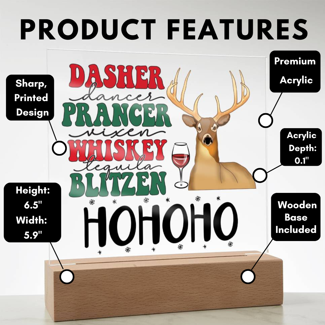 [Almost Sold Out] Dasher Prancer Acrylic Square Plaque