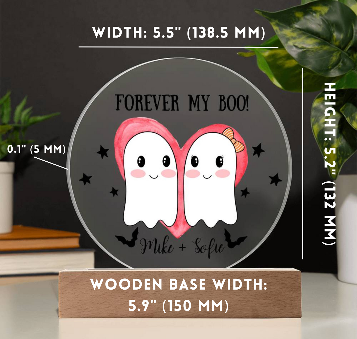 [Almost Sold Out] Personalized Forever My Boo Printed Circle Acrylic Plaque