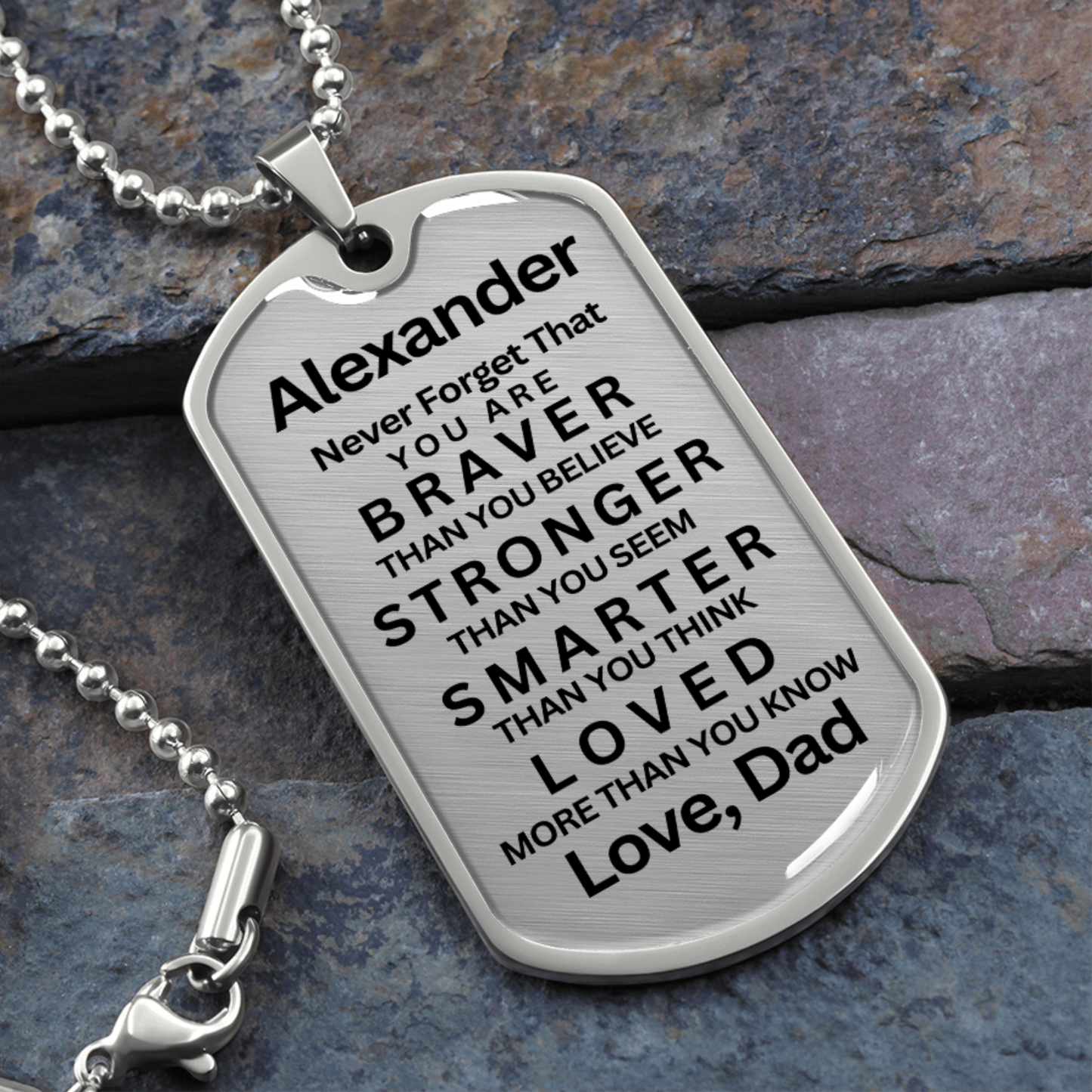 My Son Braver- Dog Tag Necklace