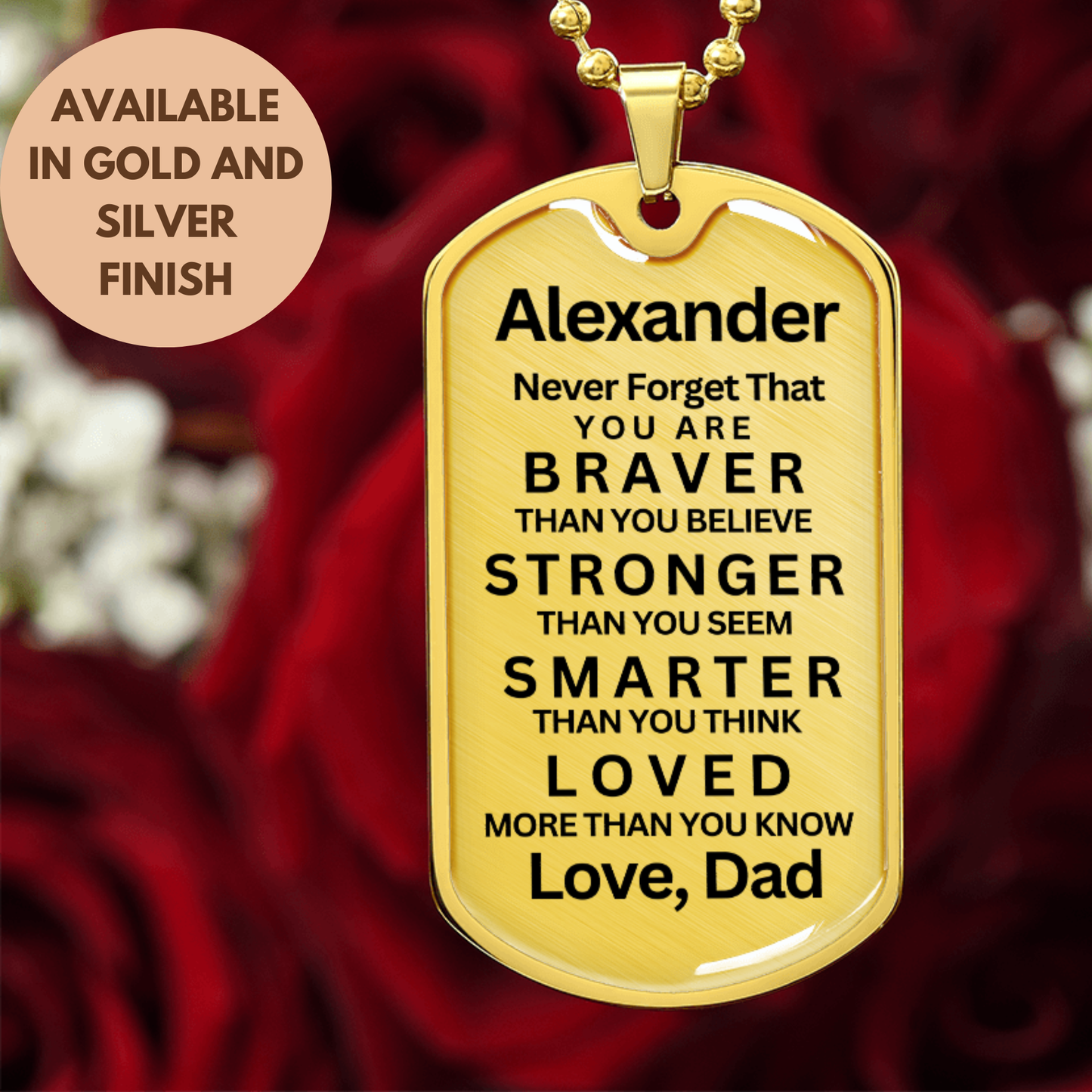 My Son Braver- Dog Tag Necklace