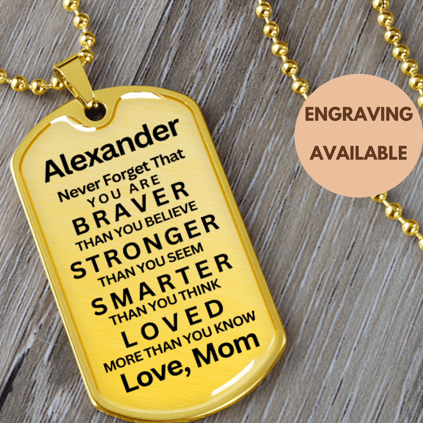 My Son Braver- Dog Tag Necklace