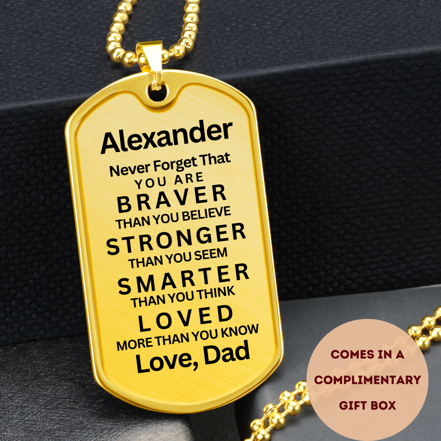My Son Braver- Dog Tag Necklace