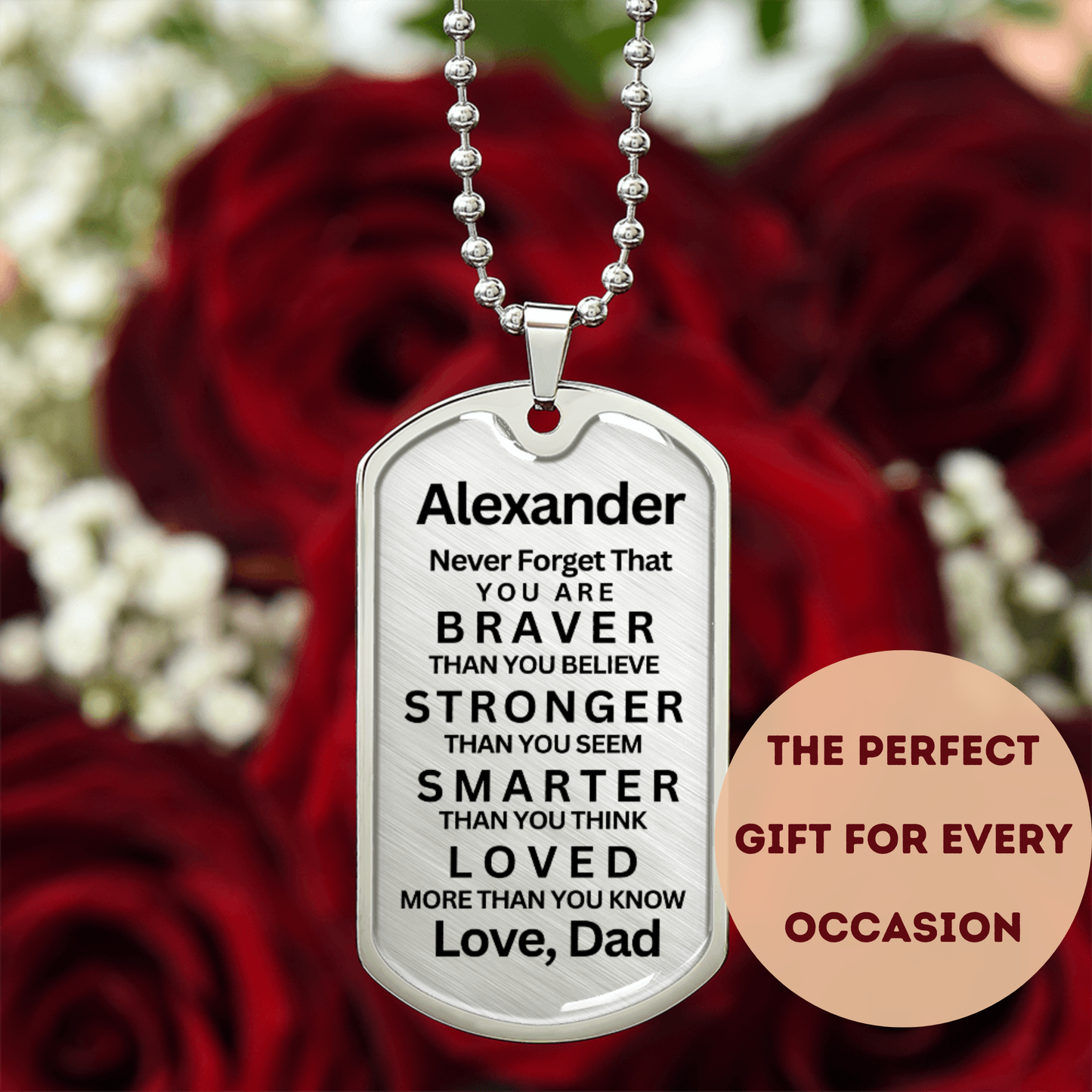 My Son Braver- Dog Tag Necklace