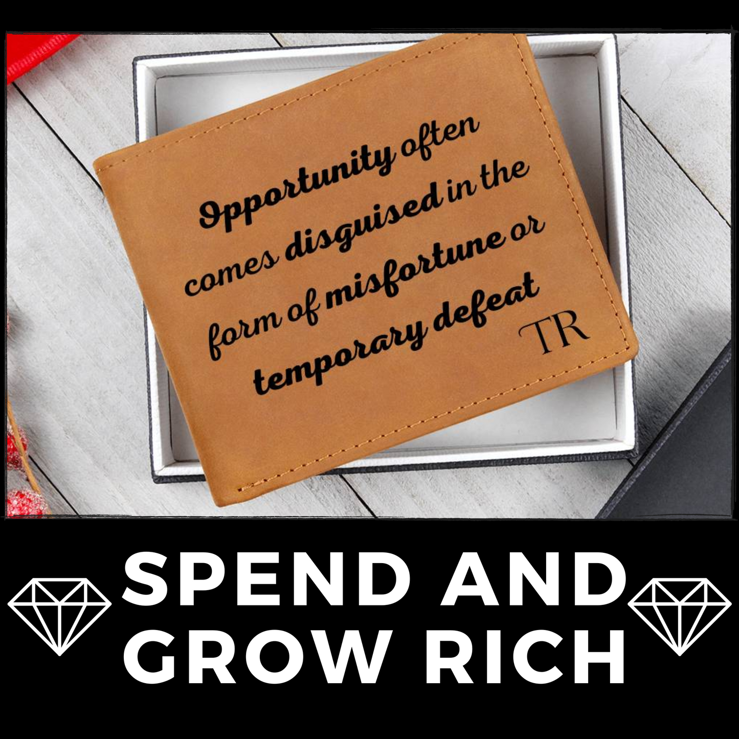 [Almost Sold Out] Personalized Opportunity Comes Disguised - Gender Neutral Leather Wallet