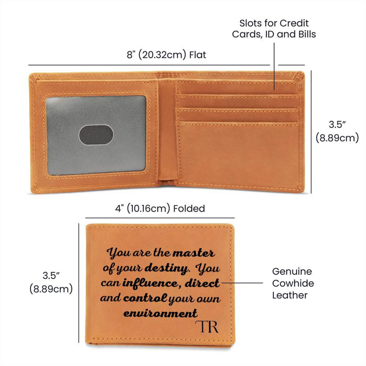 [Almost Sold Out] Personalized You Are The Master Of Your Destiny - Gender Neutral Leather Wallet