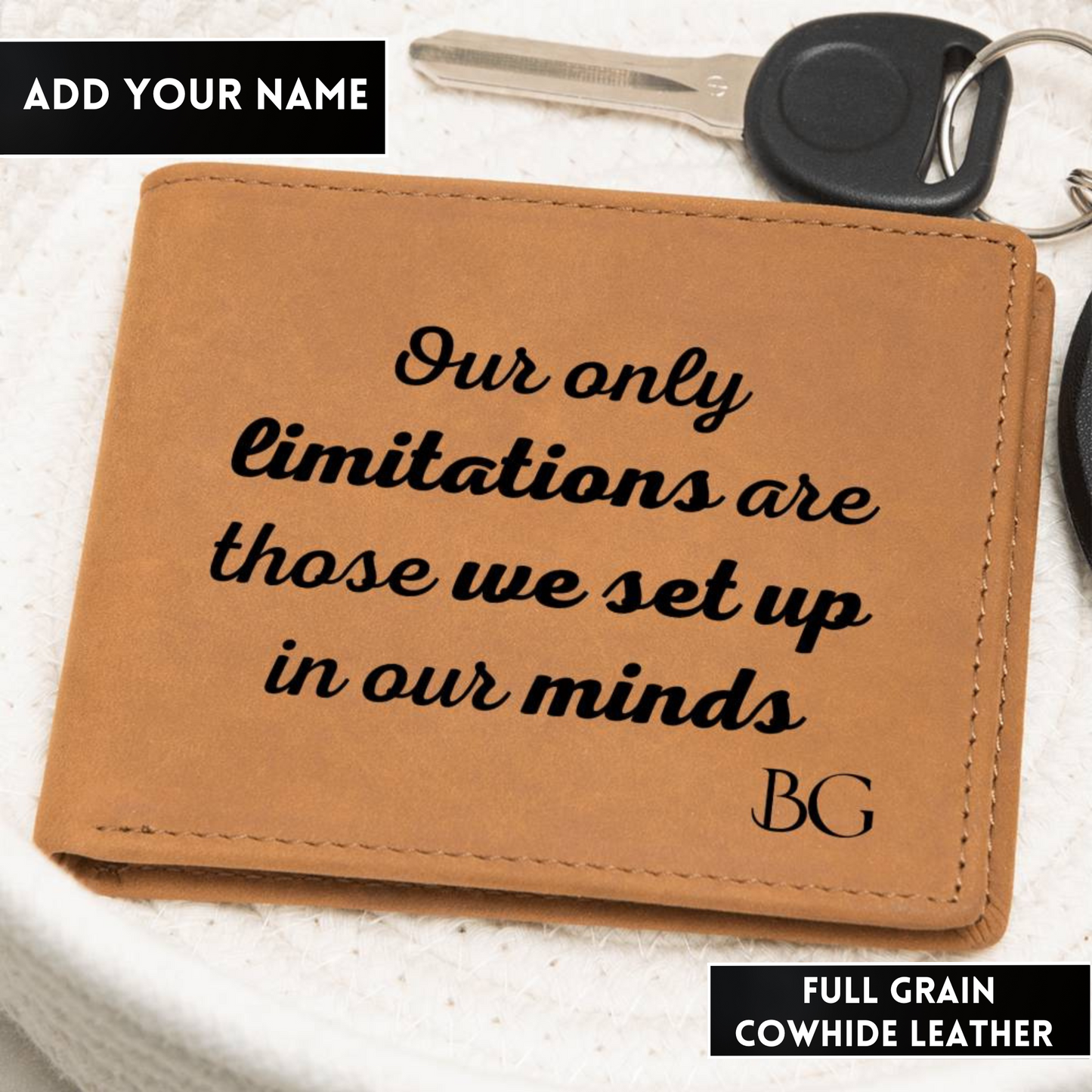 [Almost Sold Out] Personalized Limitations In Our Mind - Gender Neutral Leather Wallet