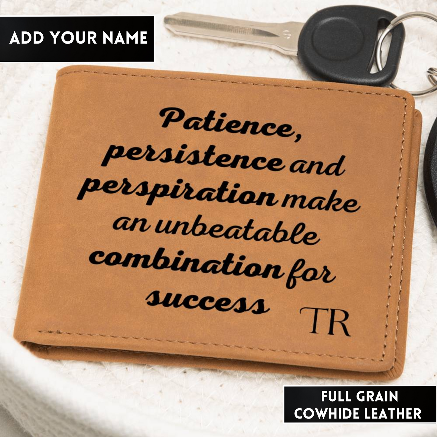 [Almost Sold Out] Personalized Keys To Success - Gender Neutral Leather Wallet