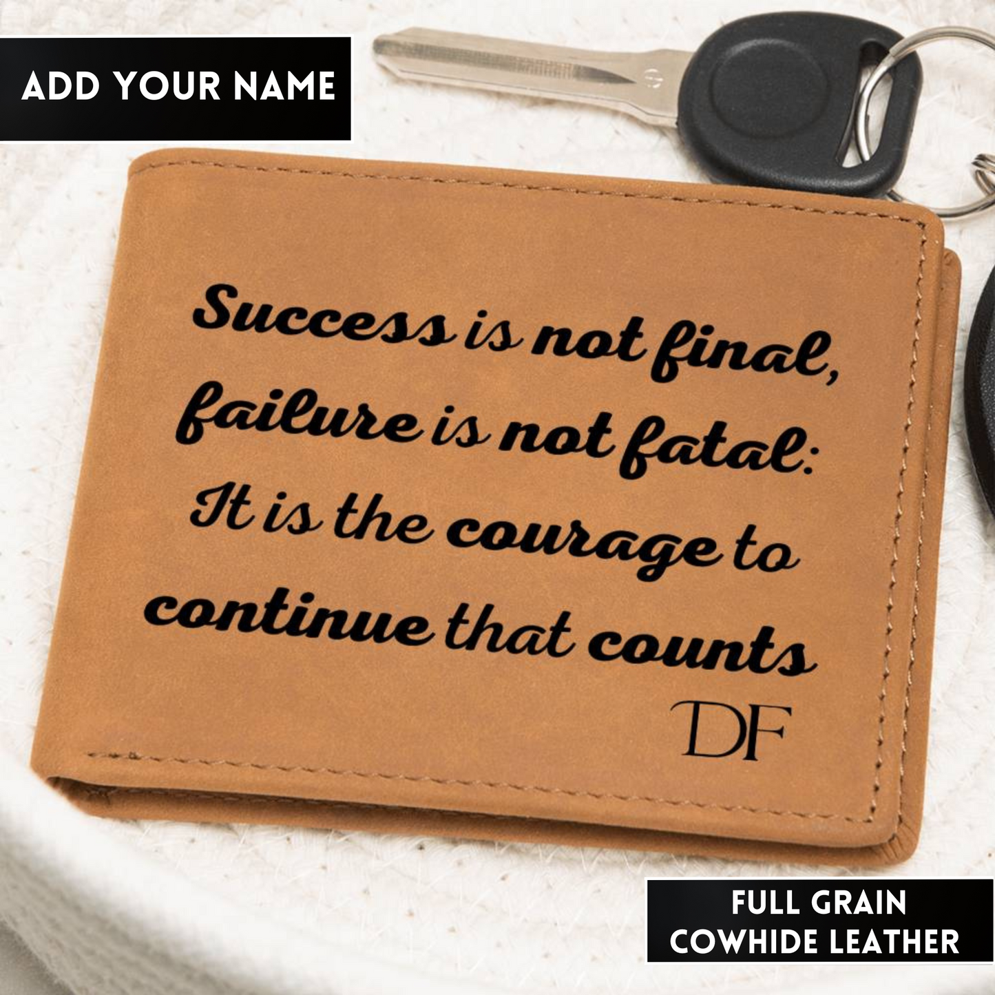 [Almost Sold Out] Personalized Courage Continues To Grow - Gender Neutral Leather Wallet