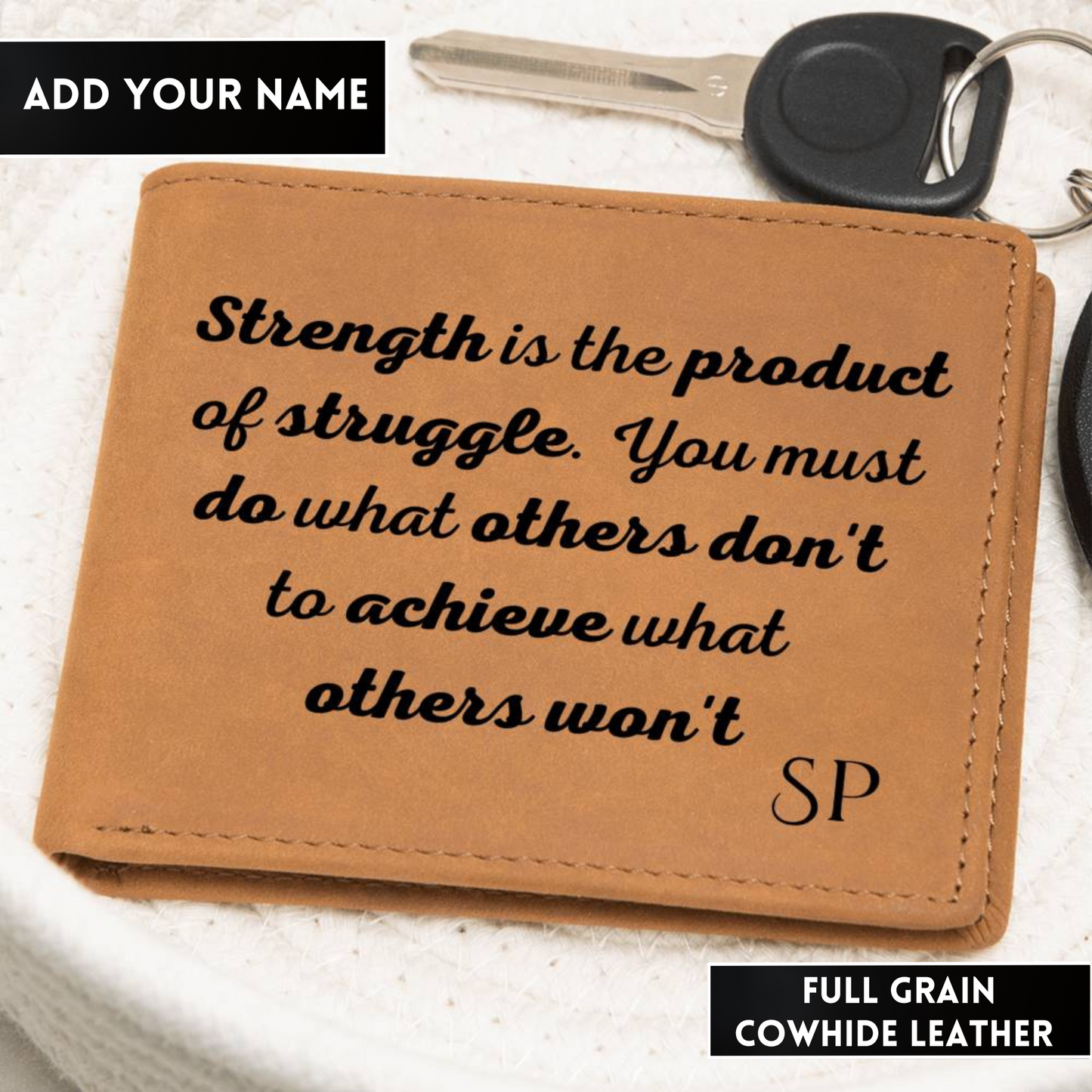 [Almost Sold Out] Personalized You Must Do What Others Don't - Gender Neutral Leather Wallet