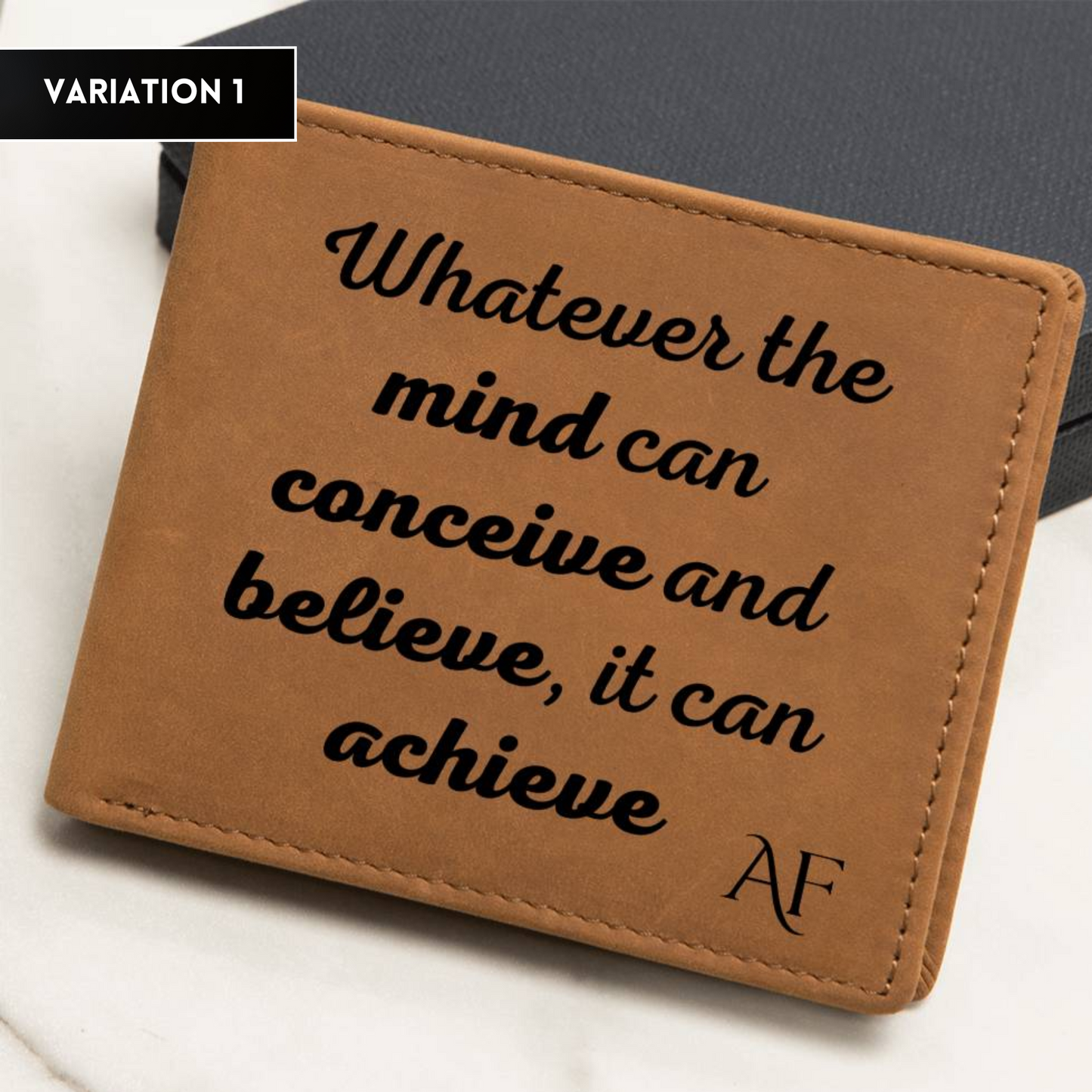 [Almost Sold Out] Personalized Whatever The Mind Can Conceive, It Can Achieve - Gender Neutral Leather Wallet