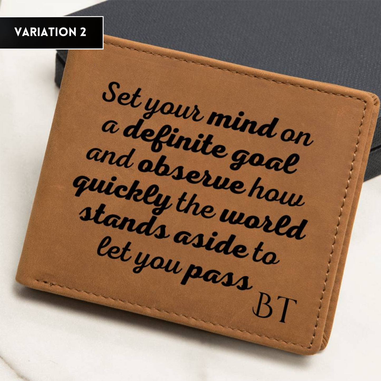 [Almost Sold Out] Personalized Whatever The Mind Can Conceive, It Can Achieve - Gender Neutral Leather Wallet