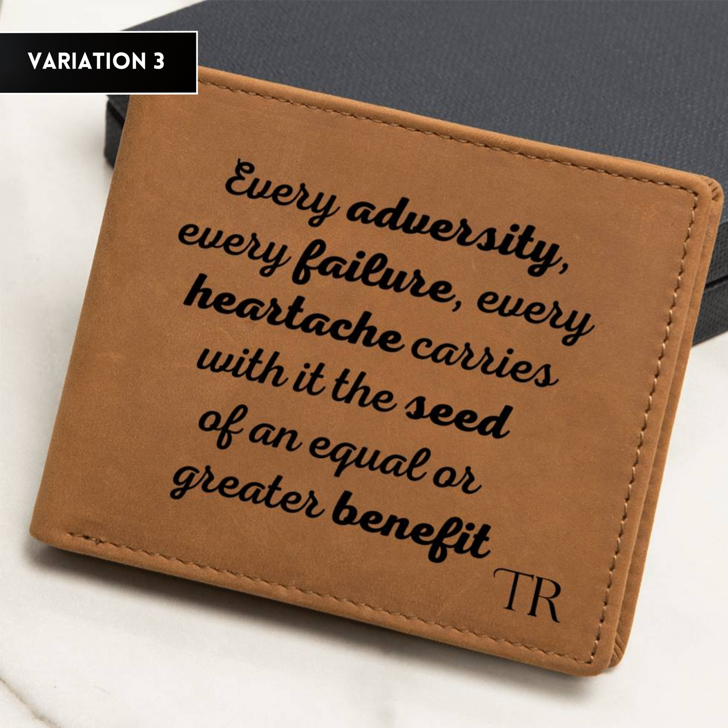 [Almost Sold Out] Personalized Whatever The Mind Can Conceive, It Can Achieve - Gender Neutral Leather Wallet