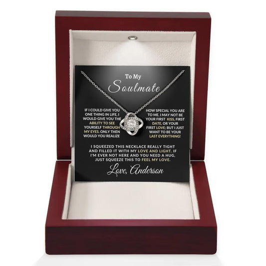 TO MY SOULMATE - PERSONALIZED LOVE KNOT NECKLACE