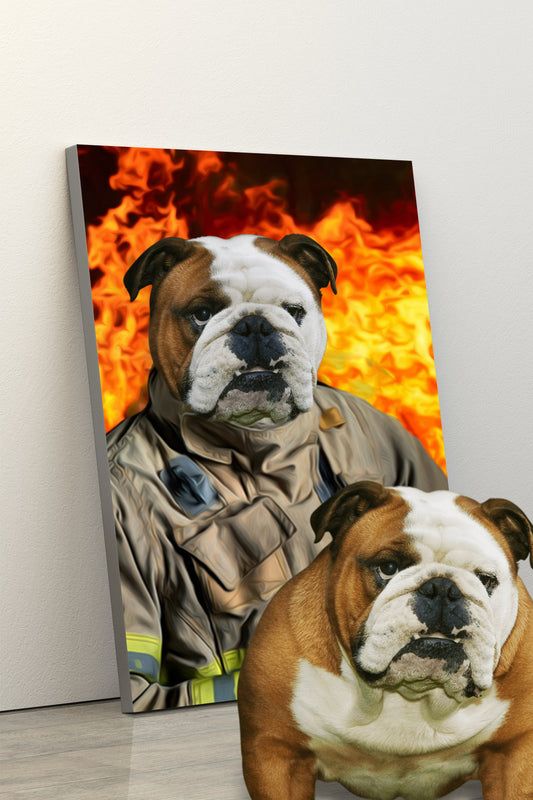 SEE YOUR BELOVED DOG BE A FIREFIGHTER ON CANVAS