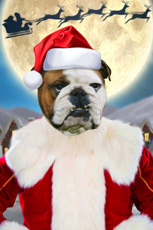 SEE YOUR BELOVED DOG  AS SANTA PAWS IN THIS BEAUTIFUL CANVAS