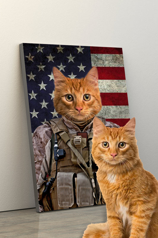 SEE YOUR BELOVED CAT PROTECT YOUR BORDERS ON CANVAS