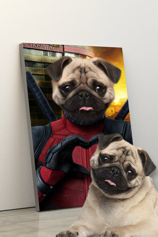 SEE YOUR BELOVED DOG LOOK LIKE DEAD POOL ON CANVAS