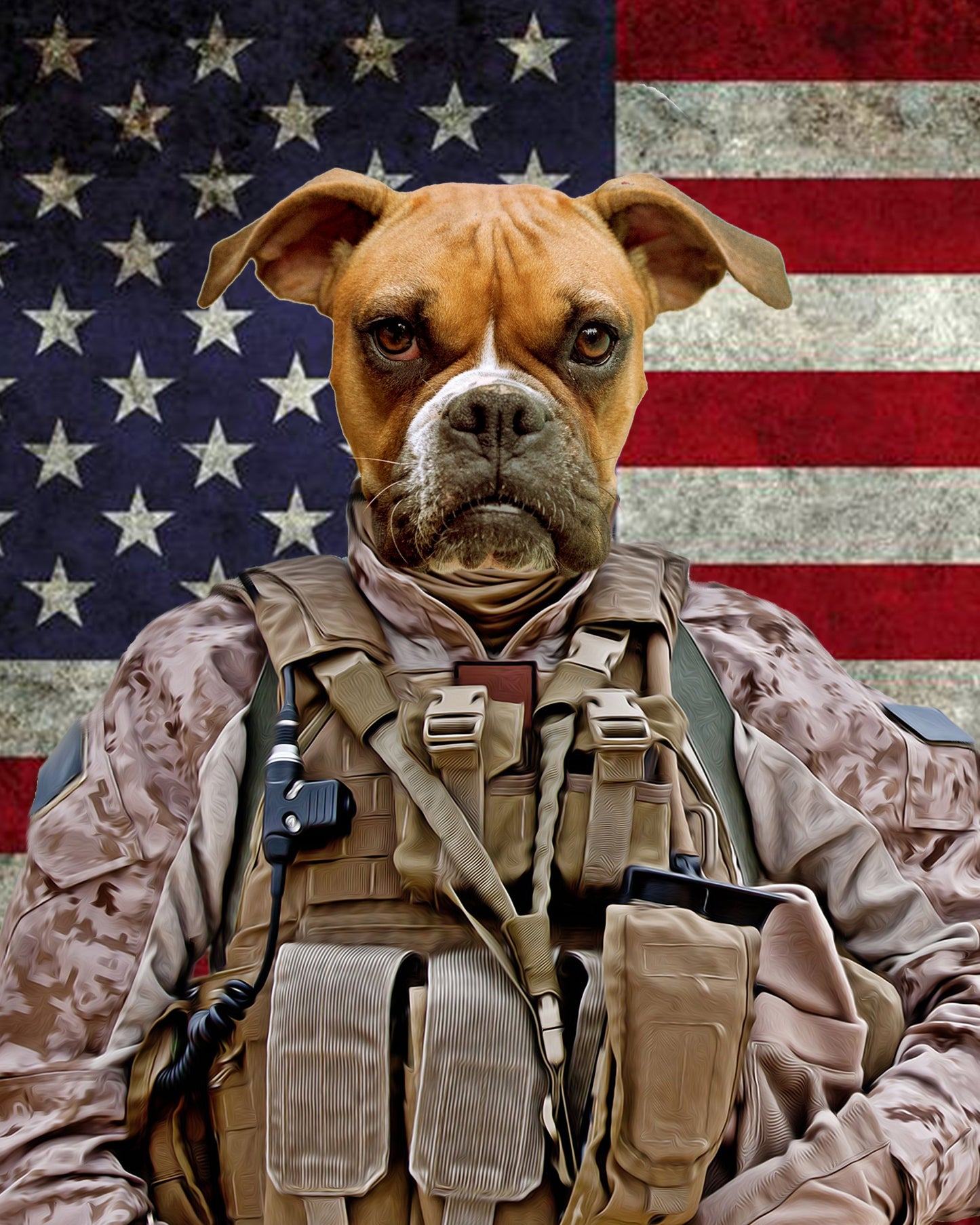 SEE YOUR BELOVED DOG PROTECT YOUR BORDERS ON CANVAS