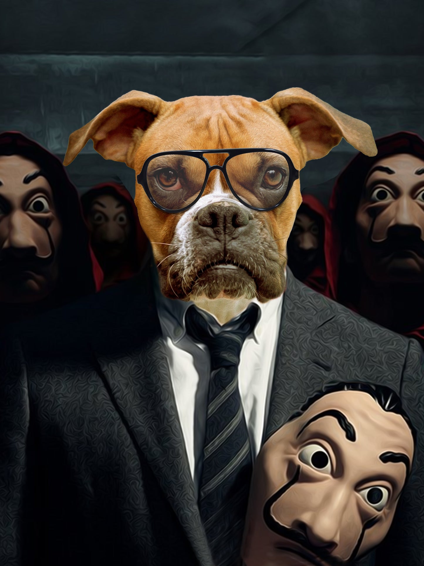 SEE YOUR BELOVED PROFESSOR DOG LEAD A HEIST ON CANVAS