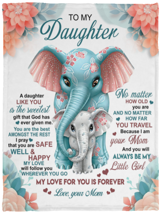 50% OFF SALE - TO MY DAUGHTER - A DAUGHTER LIKE YOU - LOVE, MOM - COZY FLEECE/PREMIUM SHERPA BLANKET