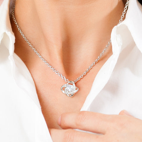 TO MY MOM - LOVE KNOT NECKLACE WITH IMAGE UPLOAD