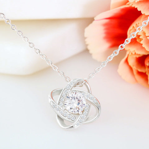 TO MY MOM - LOVE KNOT NECKLACE WITH IMAGE UPLOAD