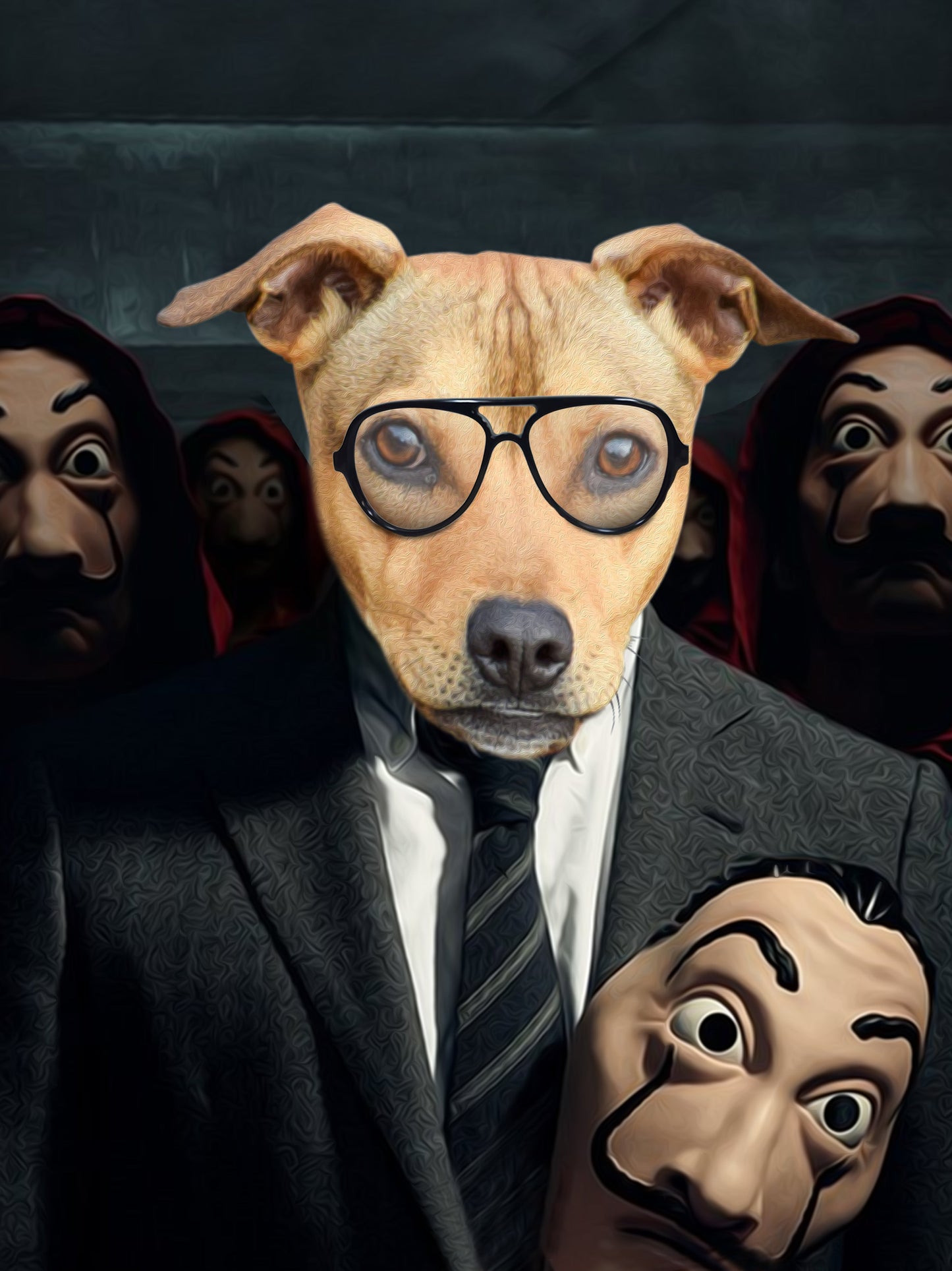 SEE YOUR BELOVED PROFESSOR DOG LEAD A HEIST ON CANVAS