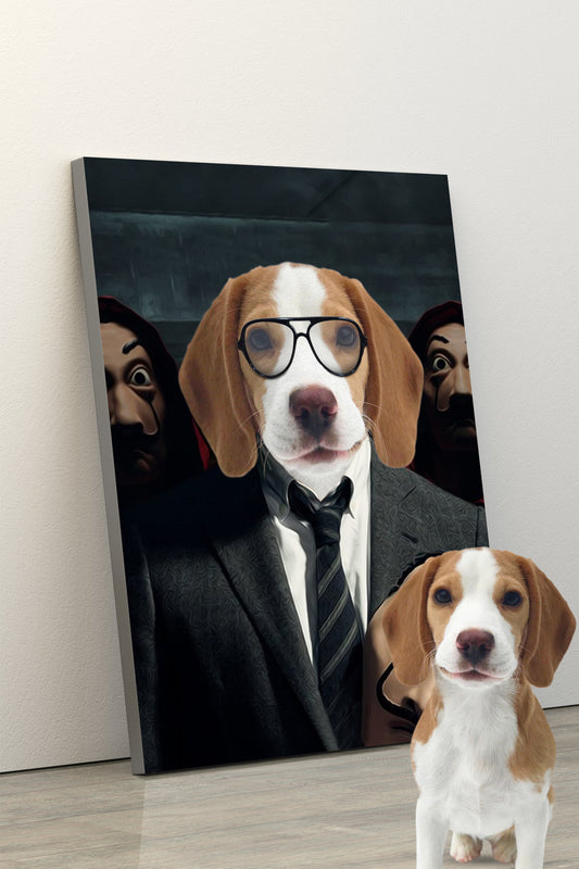 SEE YOUR BELOVED PROFESSOR DOG LEAD A HEIST ON CANVAS