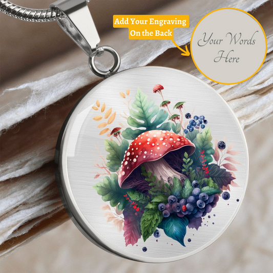 Almost Sold Out - Majestic Mushroom Garden Necklace - Circle Luxury Necklace