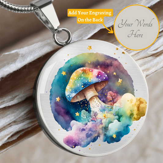 Almost Sold Out - Rainbow Mushroom Clouds Necklace - Circle Luxury Necklace