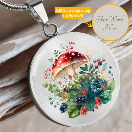 Almost Sold Out - Mushroom Garden Necklace - Circle Luxury Necklace