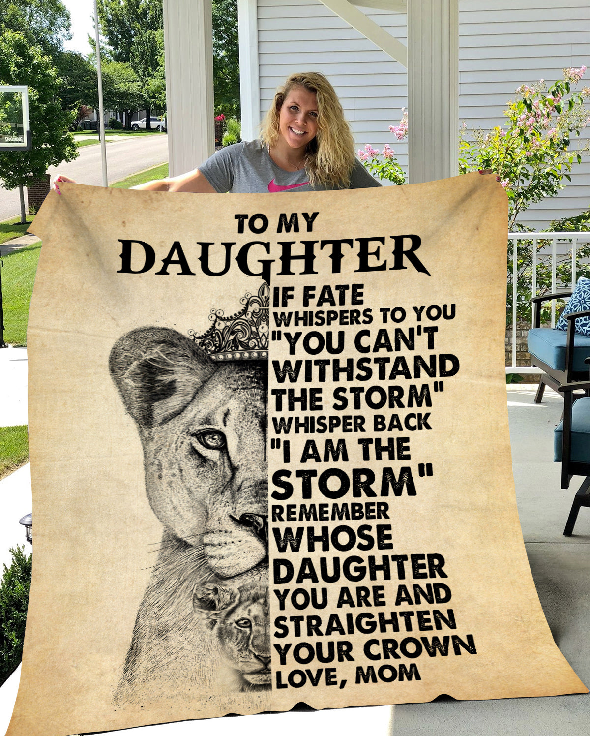 50% OFF SALE - TO MY DAUGHTER - IF FATE WHISPERS- LOVE MOM - COZY FLEECE / PREMIUM SHERPA BLANKET