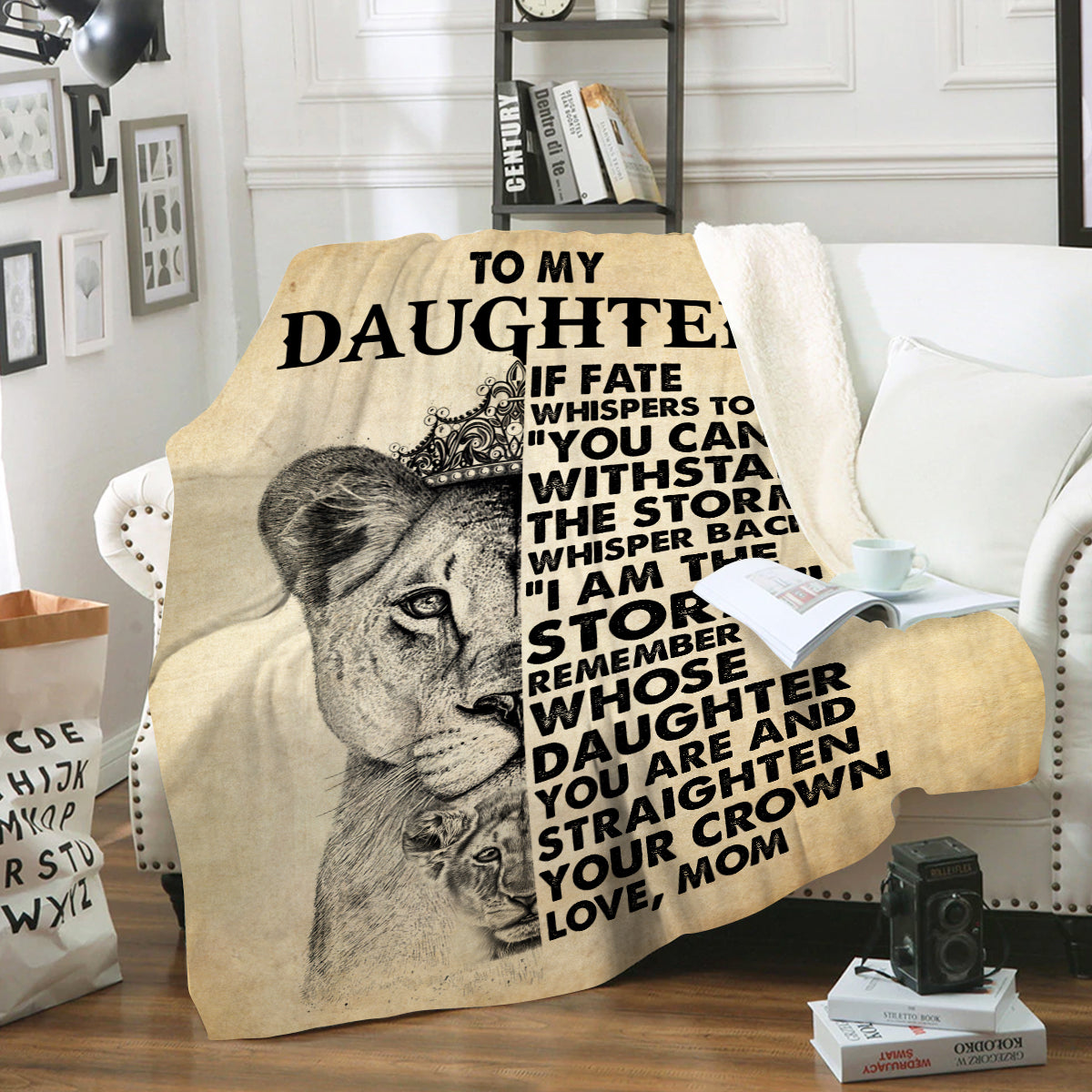 50% OFF SALE - TO MY DAUGHTER - IF FATE WHISPERS- LOVE MOM - COZY FLEECE / PREMIUM SHERPA BLANKET