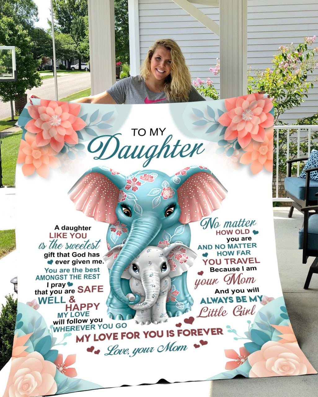 50% OFF SALE - TO MY DAUGHTER - A DAUGHTER LIKE YOU - LOVE, MOM - COZY FLEECE/PREMIUM SHERPA BLANKET