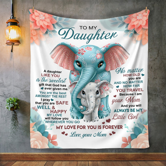 50% OFF SALE - TO MY DAUGHTER - A DAUGHTER LIKE YOU - LOVE, MOM - COZY FLEECE/PREMIUM SHERPA BLANKET