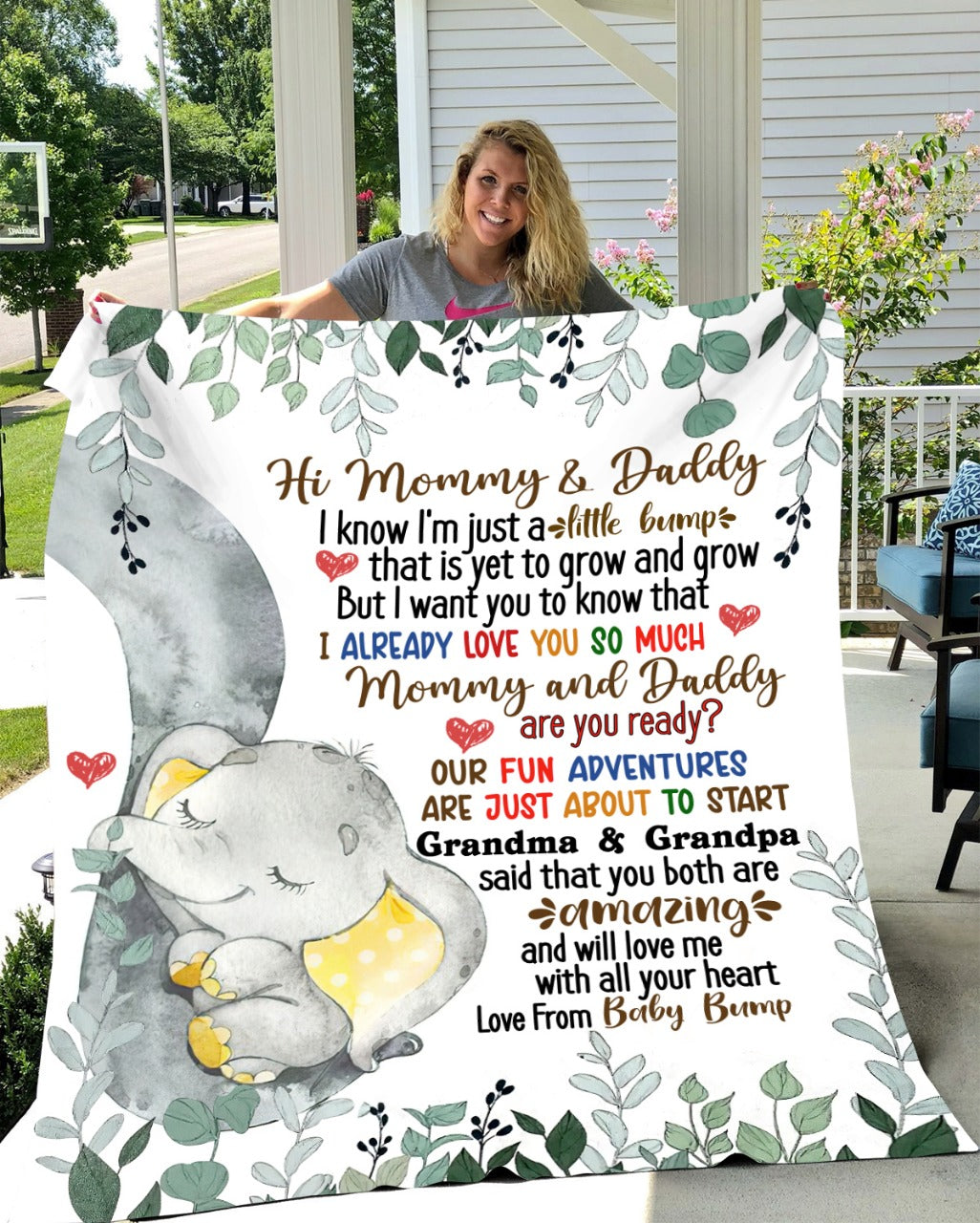 50% OFF SALE - HI MOMMY & DADDY  - I'M JUST A LITTLE BUMP - LOVE FROM BABY BUMP - COZY FLEECE/PREMIUM SHERPA BLANKET