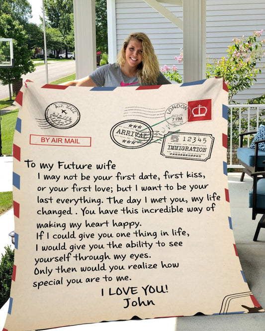 50% OFF SALE - PERSONALIZED BLANKET - TO MY FUTURE WIFE - COZY FLEECE/PREMIUM SHERPA BLANKET