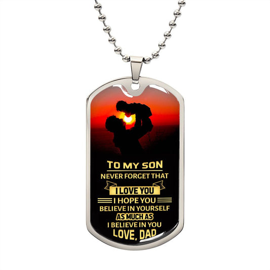 Almost Sold Out -  TO MY SON - DOG TAG NECKLACE