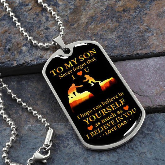 Almost Sold Out -  TO MY SON - DOG TAG NECKLACE