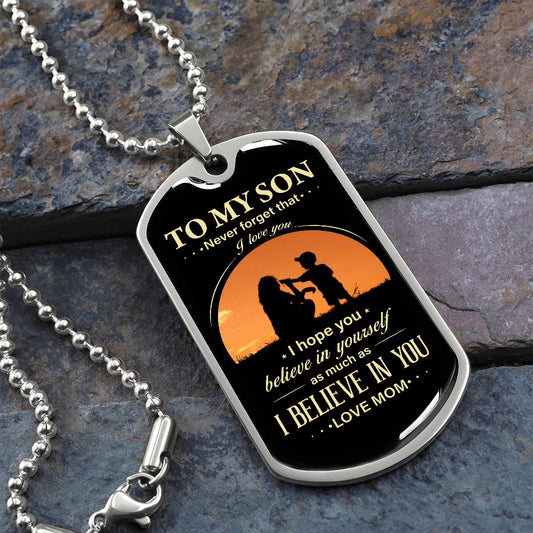 Almost Sold Out -  TO MY SON - DOG TAG NECKLACE FROM MOM