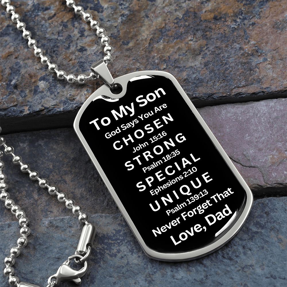 Almost Sold Out -  TO MY SON - DOG TAG NECKLACE