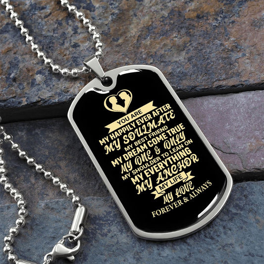 Almost Sold Out - TO MY SOULMATE - DOG TAG NECKLACE