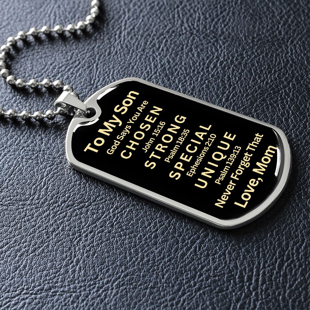 [Almost Sold Out] To My Son - Dog Tag From Mom
