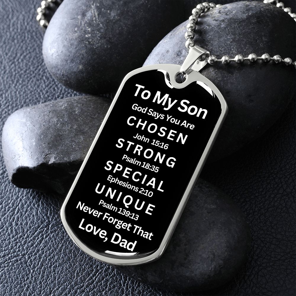Almost Sold Out -  TO MY SON - DOG TAG NECKLACE