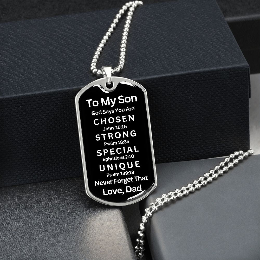 Almost Sold Out -  TO MY SON - DOG TAG NECKLACE