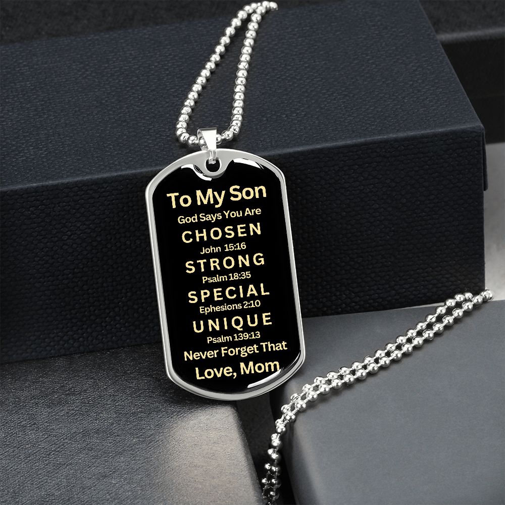 [Almost Sold Out] To My Son - Dog Tag From Mom