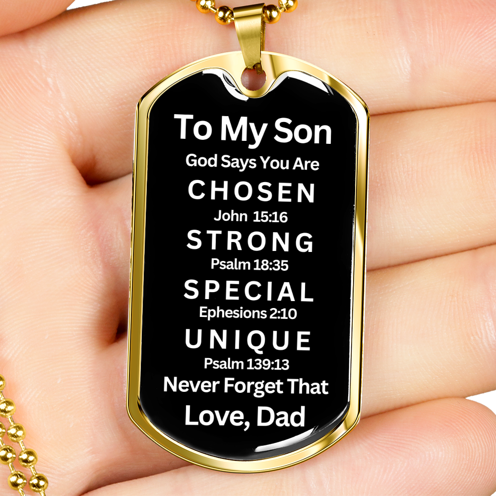 Almost Sold Out -  TO MY SON - DOG TAG NECKLACE