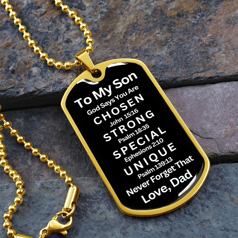 Almost Sold Out -  TO MY SON - DOG TAG NECKLACE